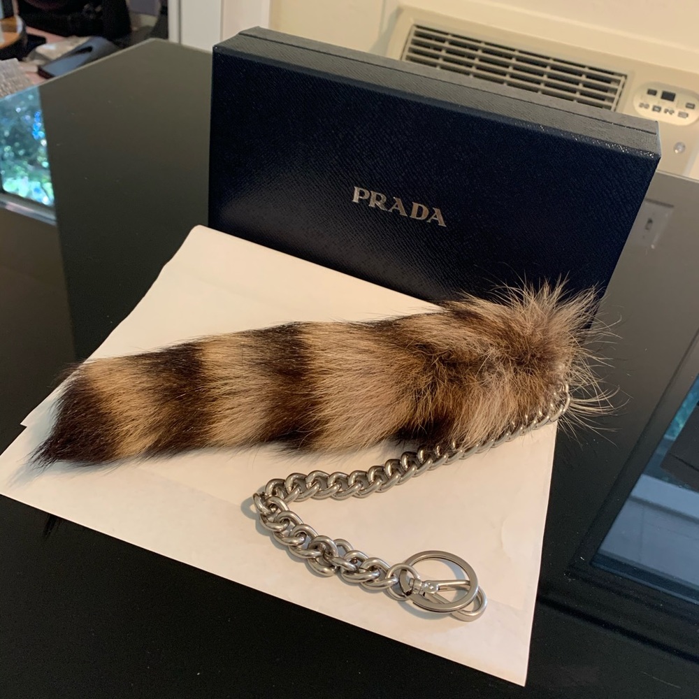 Prada Raccoon Tail Keychain/Tricks